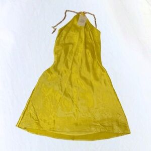 Cult Gaia Yellow Halter Mini Sundress